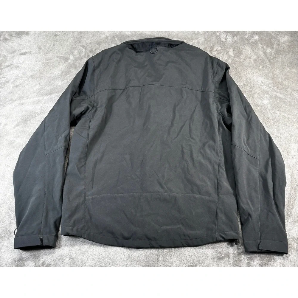 Eddie Bauer Softshell Jacket Mens‎ Medium Black Excellent Fleece Lined Full Zip